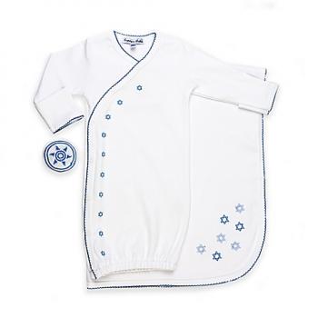 Bris Set with Blue Embroidery - Cotton