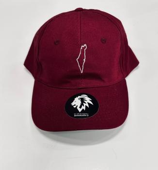 Outline of Israel Hat Burgundy