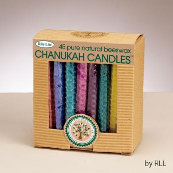 Chanukah Candles - Honeycomb Beeswax, Assorted Colors