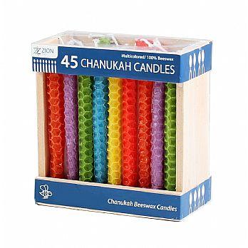 Honeycomb Beeswax Hanukkah Candles Multi