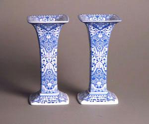 Spode China Shabbat Candle Holders - Ceramic