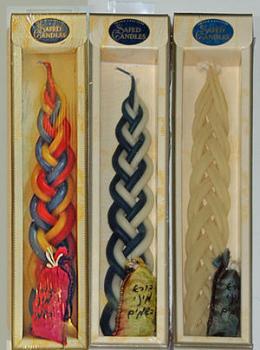 Beeswax 6-Wick Braided Havdalah Candle and Spices Set - Beeswax