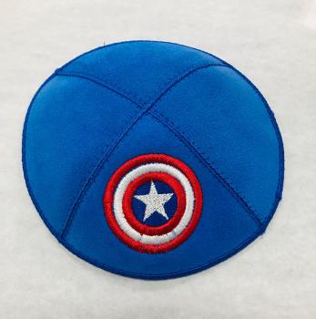 Captain America Kippah-Suede