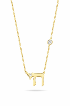 Chai 14k Gold Necklace with Diamond