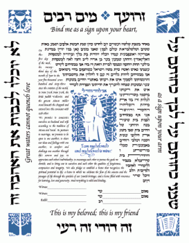 Chuppah Ketubah - Hebrew and English Border