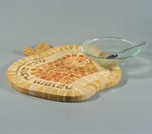 Gilboa Apple and Honey Dish - Jerusalem Stone