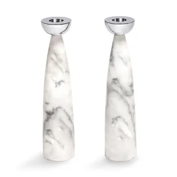 Coluna Candle Holders - Marble & Silver