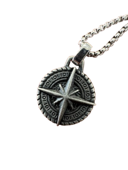 May God Bless and Protect You Compass Necklace