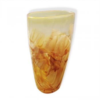 AMBER OVAL WEDDING GLASS VASE