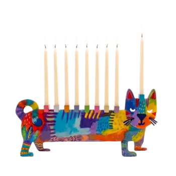 Colorful Cat Menorah