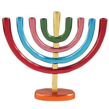 Tall Multicolor Modern Menorah