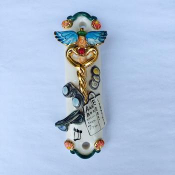 Optometrist Mezuzah - Painted Porcelain