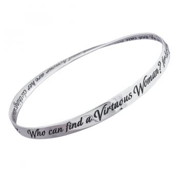 Woman of Valor Bangle - Sterling Silver