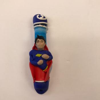 SUPERMAN MEZUZAH - FIMO CLAY