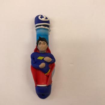 SUPERMAN MEZUZAH - FIMO CLAY