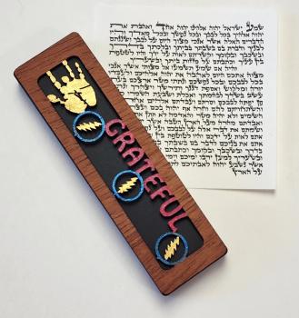 Grateful Jerry Black Mezuzah