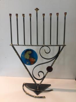 Circle Glass Menorah 3825