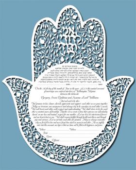 Hamsa Blue Ketubah