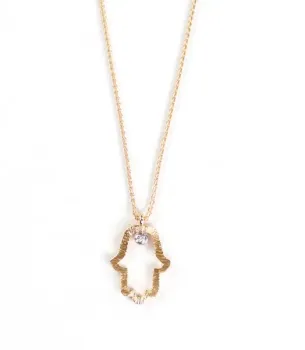 Hamsa 14kt Pendant with Diamond