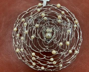 Silver Wire Kepa With Pearls And Heart