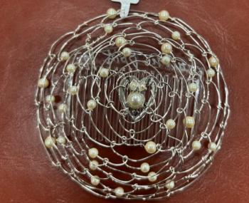 Silver Wire Kepa With Pearls And Heart