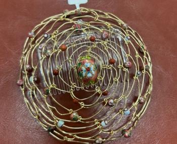 Gold Wire Kepa With Neutral Beads