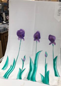 Purple Flowers Silk Talit