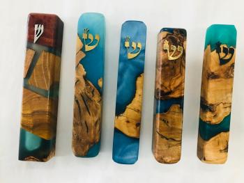 Olivewood and Resin Mezuzah