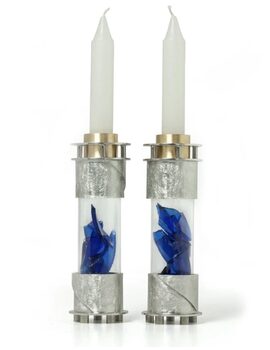 Sanded Round Wedding Glass Candleholders