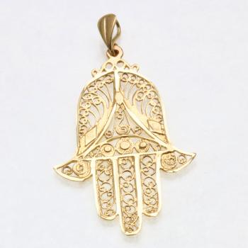 Filigree Hamsa - 14kt yellow gold