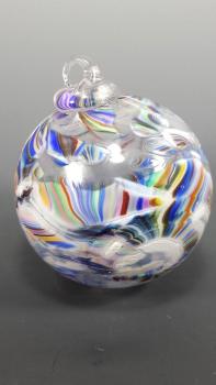 Blown crushed wedding glass globe keepsake