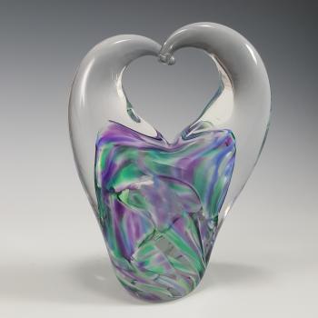 BLOWN WEDDING GLASS HEART SCULPTURE