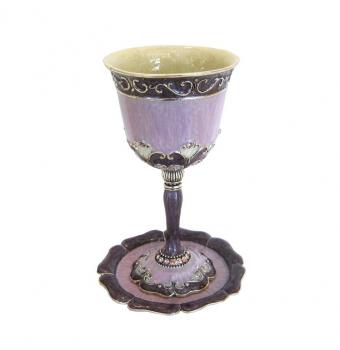 Kiddush Cup with Saucer - Purple
