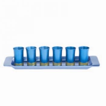 Turquoise Kiddush Cup Set - Anodized Aluminum