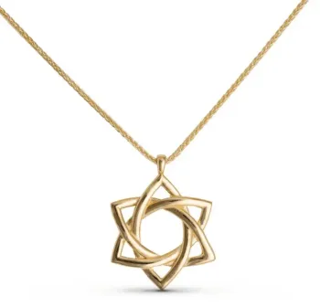 Swirl 14kt Star of David Pendant