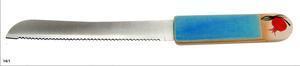 Turquoise Blue Challah Knife - Ceramic and Steel