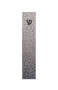 Leaf Pattern Stainless Steel Mezuzah by Metalace Art