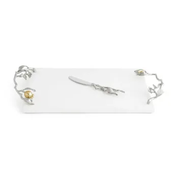 Pomegranate Silver & Gold Challah Tray