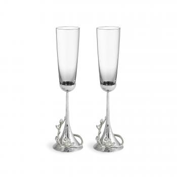 White Orchid Toasting Flutes