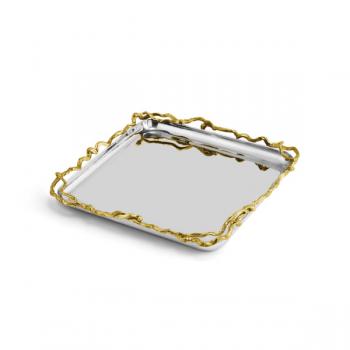 Wisteria Gold Square Plate