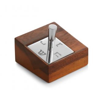 Nambe Geo Dreidel in stand