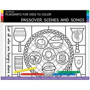 Passover Scenes And Songs Placemats To Color