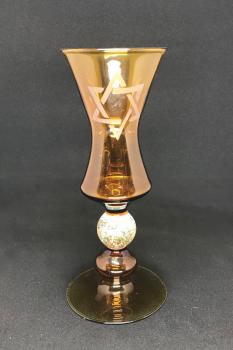 Hand etched Kiddush Goblet