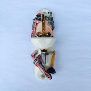 Plumber Mezuzah - Painted Porcelain