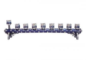 Children Menorahs Petite Cylindrical Blue-Silver MEN05A by Quest Gifts