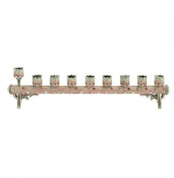 Children's Menorah Petite Cylindrical PinkSilver MEN05D by Quest Gifts