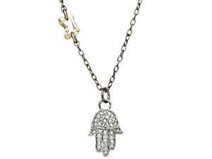 Hamsa Pendant with Diamonds - Sterling Silver