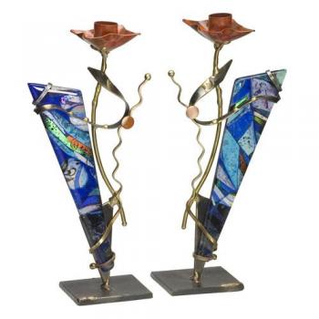 Candlesticks Blue Triangles