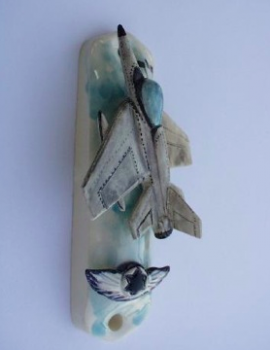 Airplane Mezuzah - Painted Porcelain