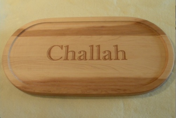 Maple Leaf Challah Plate - Wood